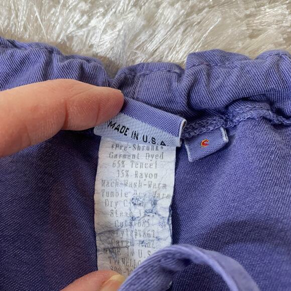 Tianello Small Blue Cropped Cargo Pants Tie Ankle Summer Beach - Picture 4 of 6